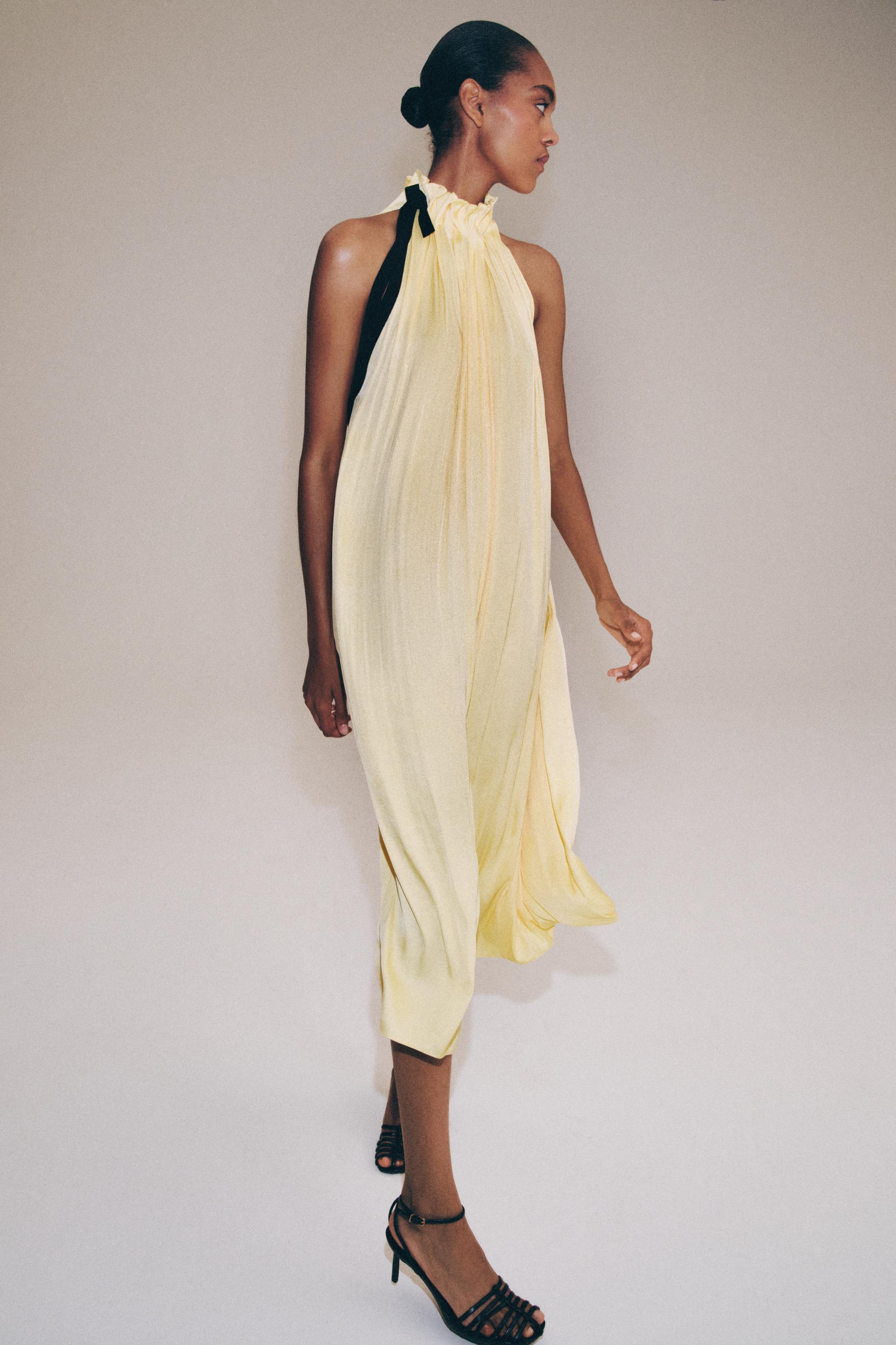 ZW COLLECTION SATIN EFFECT HALTER DRESS